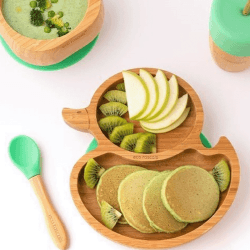 Image showing the Duck 4 Piece Bamboo Weaning Set, Yellow product.