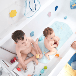 Image showing the Extra Long Baby Bath Mat, Blue product.