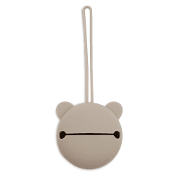 Image showing the Bear Silicone Dummy Holder, Olive Green product.