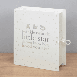 Image showing the Bambino Baby Keepsake Box with Drawers, White product.
