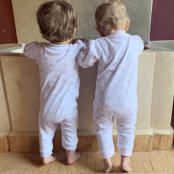 Image showing the Mouse Magnetic Fastening Romper Onesie, 6 Months, Pink product.
