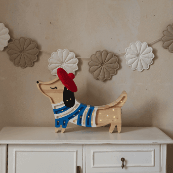 Image showing the Wooden Puppy Lamp, French Style product.