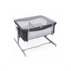 Image showing the Next2Me Twins Bedside Crib, Magnet Grey product.