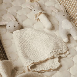 Image showing the Blushing Bunny Knitted Cuddle Cloth, White product.
