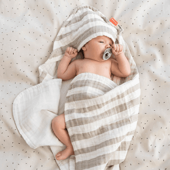 Image showing the Stripes Hooded Baby Bath Towel, Sand product.