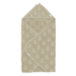 Image showing the Jollein x Miffy Hooded Baby Towel, 75 x 75cm, Olive Green product.