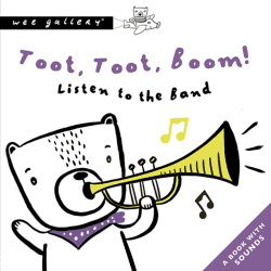 Image showing the Wee Gallery Toot, Toot, Boom! Listen To The Band, White product.