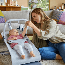 Image showing the Evolve 3 in 1 Baby Bouncer, Light Grey product.