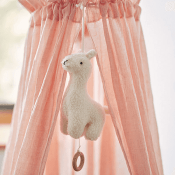 Image showing the Musical Pull Soft Toy Lama, Off-White product.