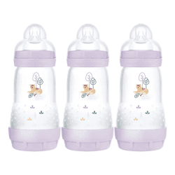 Image showing the Easy Start Pack of 3 Anti Colic Baby Bottles, 260ml, Lilac product.