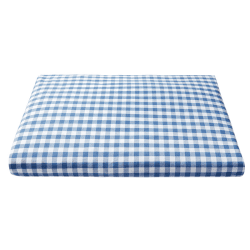 Image showing the Cot Bed Organic Gingham Fitted Sheet, 140 x 70cm, Blue product.