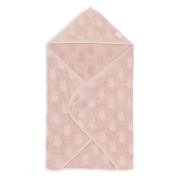 Image showing the Jollein x Miffy Hooded Baby Towel, 75 x 75cm, Wild Rose product.