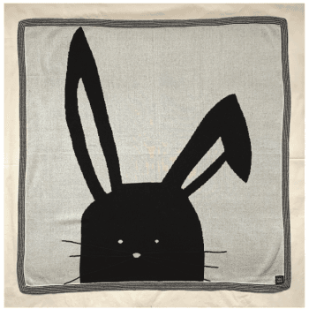 Image showing the Knitted Bunny Blanket, Natural White product.