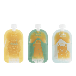 Image showing the Set of 15 Reusable Baby Food Pouches, 150ml, Multi product.
