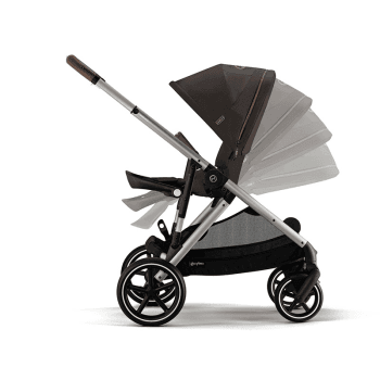 Image showing the Gazelle S Single to Double Pushchair, Chocolate Brown product.