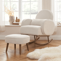 Image showing the Micah Boucle Rocking Chair with Footstool, Fresh Cream product.