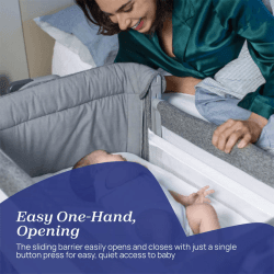 Image showing the Next2Me Magic Evo Bedside Crib, Dark Grey product.