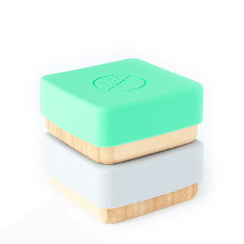 Image showing the Set of 2 Bamboo Snack Pots, Green & Grey product.