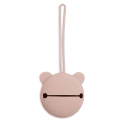 Image showing the Bear Silicone Dummy Holder, Wild Rose product.