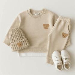 Image showing the The Bear Colour Tracksuit, 6 - 12 Months, Stone product.