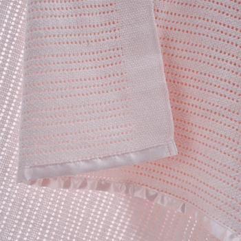 Image showing the Cellular Satin Blanket, 75 x 100cm, Pink product.