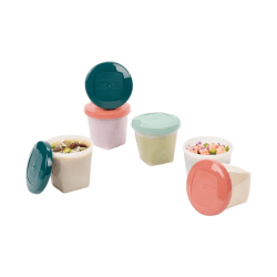 Image showing the Eco Babybols Set of 6 Bio-Based Plastic Baby Food Containers, Multi product.