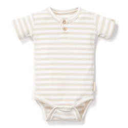 Image showing the Baby Bunny Stripes Short Sleeve Bodysuit, 0 - 1 Months, Sand product.