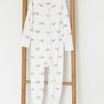 Image showing the Stork Bamboo Zip Sleepsuit, 3 - 6 Months product.