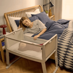Image showing the SnuzPod Studio Bedside Crib, Oslo Grey product.