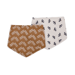 Image showing the Pack of 2 Bandana Bibs, Mudcloth & Bird product.