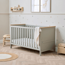 Image showing the Misha Cot Bed, Sage & Golden Oak product.