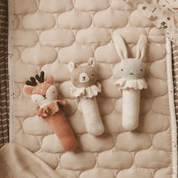Image showing the Blushing Bunny Knitted Rattle, White product.