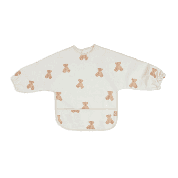 Image showing the Waterproof Bib with Sleeves, Teddy Bear product.