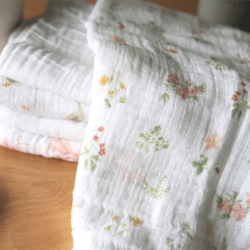 Image showing the Essentials Pack of 5 Cotton Muslins, 60 x 60cm, Country Floral product.