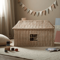 Image showing the Rattan House Toy Chest, Natural product.