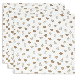 Image showing the Miffy & Friends Pack of 3 Muslin Cloths, 70 x 70cm product.