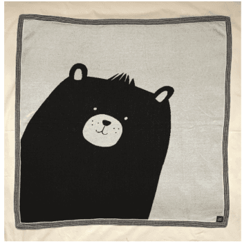 Image showing the Knitted Bear Blanket, Natural White product.