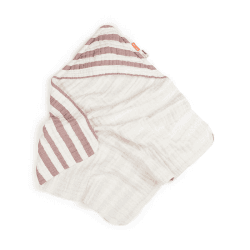 Image showing the Stripes Hooded Baby Bath Towel, Powder product.