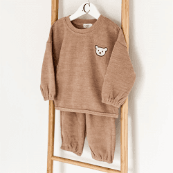 Image showing the The Smart Autumn Bear Colour Tracksuit, 0 - 6 Months, Brown product.