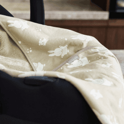 Image showing the Jollein x Miffy Wrap Blanket, Olive Green product.