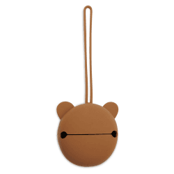 Image showing the Bear Silicone Dummy Holder, Caramel product.