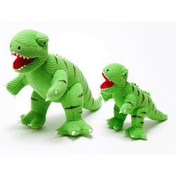 Image showing the T Rex Knitted Large Dinosaur Soft Toy, Green product.