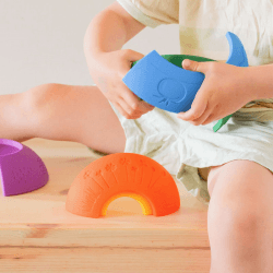Image showing the Over the Rainbow Stacking & Chewing Toy, Bright product.