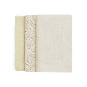 Image showing the Set of 3 Muslin Squares, 70 x 70cm, Wild Chamomile product.