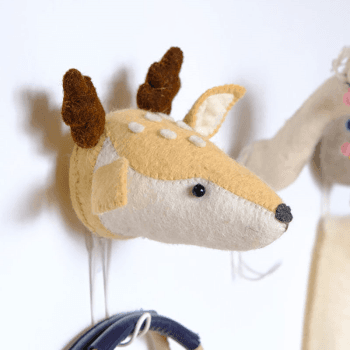 Image showing the Baby Deer Coat & Wall Hook, Cream product.