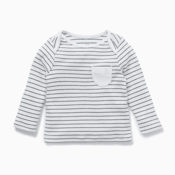 Image showing the Long Sleeve T-Shirt, 0 - 3 Months, Grey Stripe product.